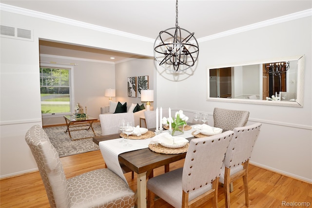 6835 Limerick Ln, Troy, MI 48098 - dining space featuring a chandelier, wood finished floors, baseboards, and crown molding