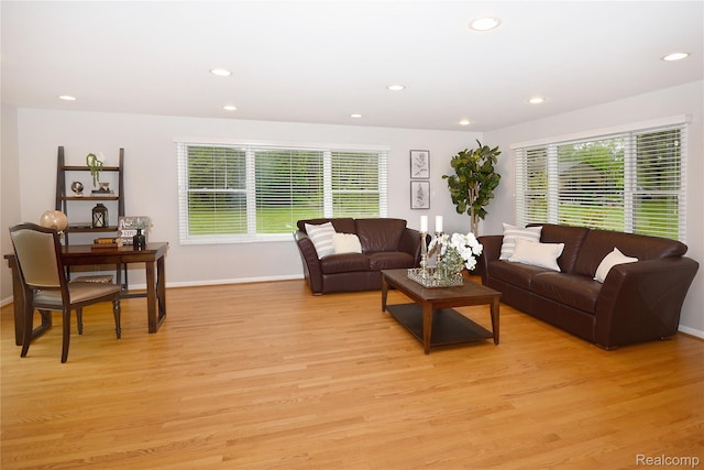 6835 Limerick Ln, Troy, MI 48098 - living room with light wood-style flooring, recessed lighting, and baseboards