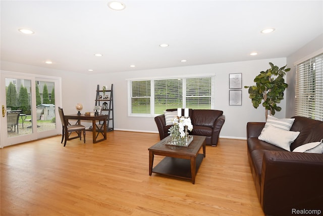 6835 Limerick Ln, Troy, MI 48098 - living area featuring plenty of natural light, light wood-style floors, recessed lighting, and baseboards