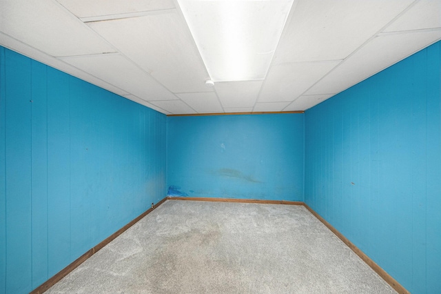 3225 Fishville Rd, Grass Lake, MI 49240 - carpeted spare room with baseboards and a drop ceiling