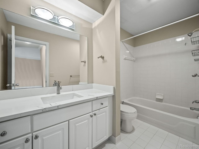 444 Chester St Unit 425, Birmingham, MI 48009 - bathroom with tile patterned floors, vanity, toilet, and bathing tub / shower combination