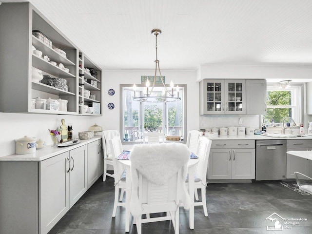 11963 Egan Hwy, Brooklyn, MI 49230 - dining room featuring a chandelier