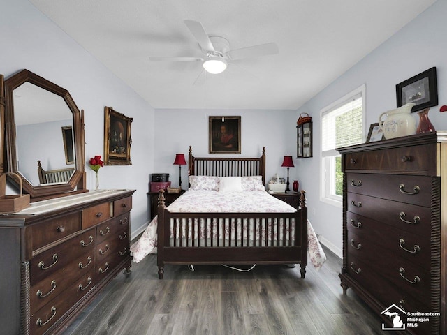 11963 Egan Hwy, Brooklyn, MI 49230 - bedroom featuring dark wood-style floors and a ceiling fan