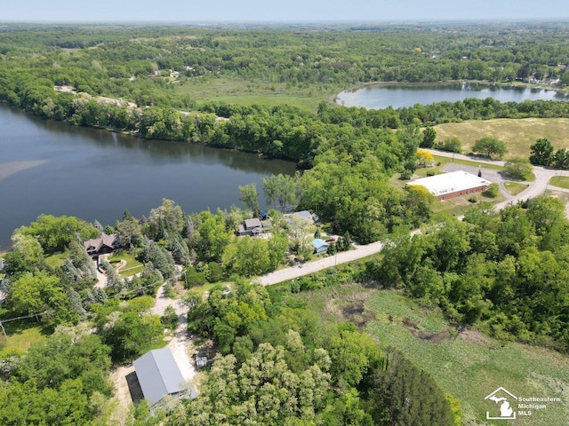 11963 Egan Hwy, Brooklyn, MI 49230 - aerial view of property and surrounding area featuring a forest and a nearby body of water