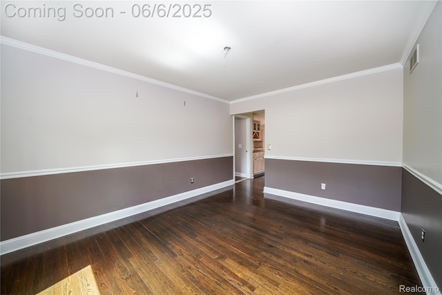 42105 Dorchester Ct, Clinton Township, MI 48038 - spare room featuring baseboards, wood finished floors, and ornamental molding
