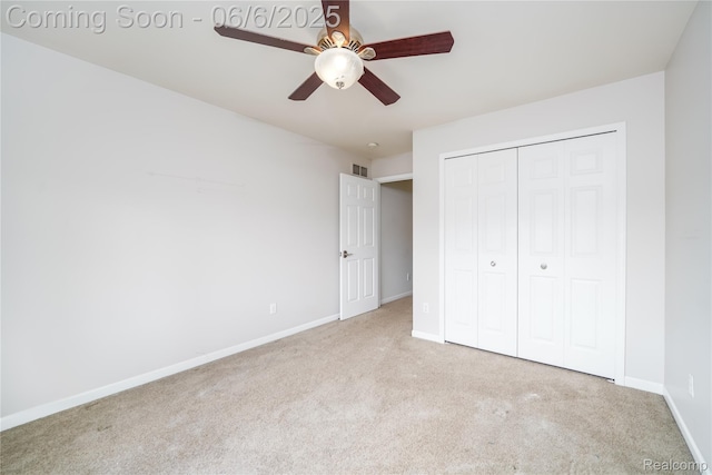 42105 Dorchester Ct, Clinton Township, MI 48038 - unfurnished bedroom with carpet floors, baseboards, a closet, and a ceiling fan