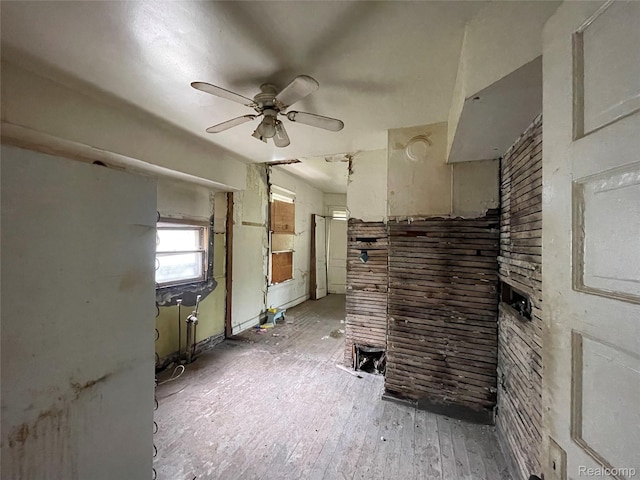 17184 Mackay St, Detroit, MI 48212 - unfurnished living room featuring ceiling fan and wood-type flooring