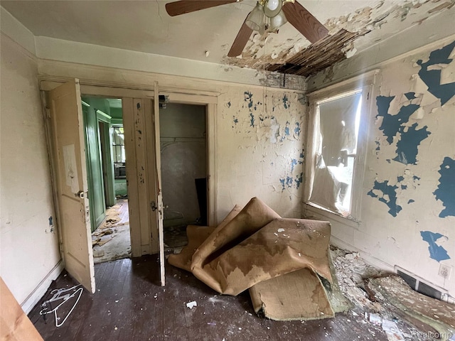 17184 Mackay St, Detroit, MI 48212 - miscellaneous room with ceiling fan and wood finished floors