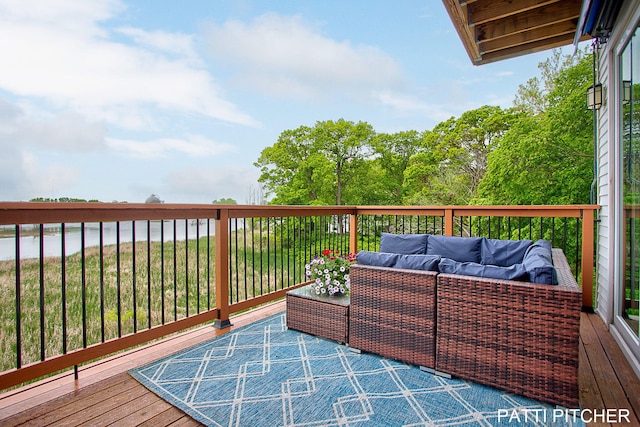 104 River Hills Dr, Holland, MI 49424 - wooden deck with outdoor lounge area