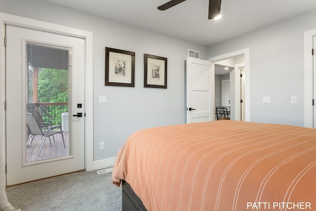 104 River Hills Dr, Holland, MI 49424 - bedroom with carpet, baseboards, and a ceiling fan