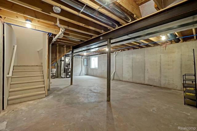 534 E Brickley Ave, Hazel Park, MI 48030 - basement featuring stairs and heating unit