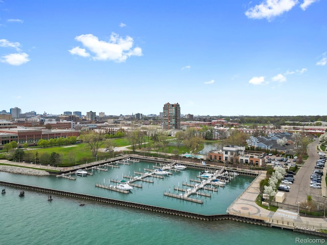3320 Spinnaker Ln Unit 4A, Detroit, MI 48207 - view of urban area with numerous boat docks and a nearby body of water
