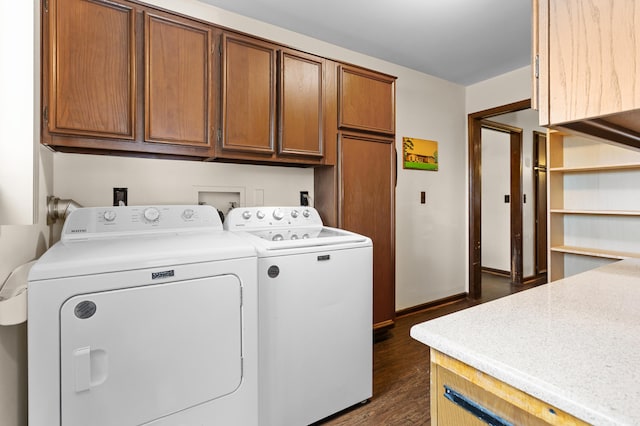 3244 Dearborn St, Wayne, MI 48184 - washroom with cabinet space, washer and clothes dryer, and dark wood finished floors