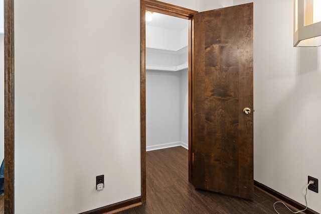 3244 Dearborn St, Wayne, MI 48184 - corridor with baseboards and dark wood-type flooring