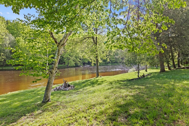 17465 Rapids Dr, Hersey, MI 49639 - view of green lawn featuring a water view