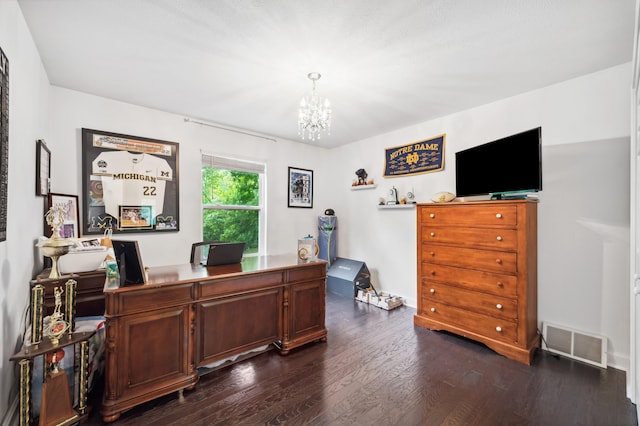4085 Ravina Ter, Saint Joseph, MI 49085 - office space with a chandelier and dark wood finished floors