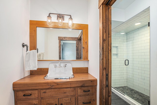 4035 136th Ave, Hamilton, MI 49419 - bathroom featuring vanity and a stall shower