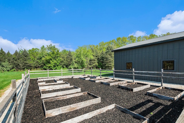 4035 136th Ave, Hamilton, MI 49419 - view of yard featuring a vegetable garden and a wooded view