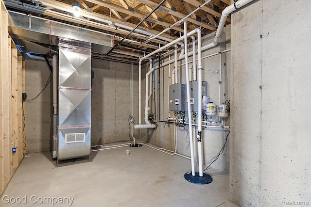 1760 Hamilton Dr, Bloomfield Hills, MI 48302 - unfinished basement featuring heating unit