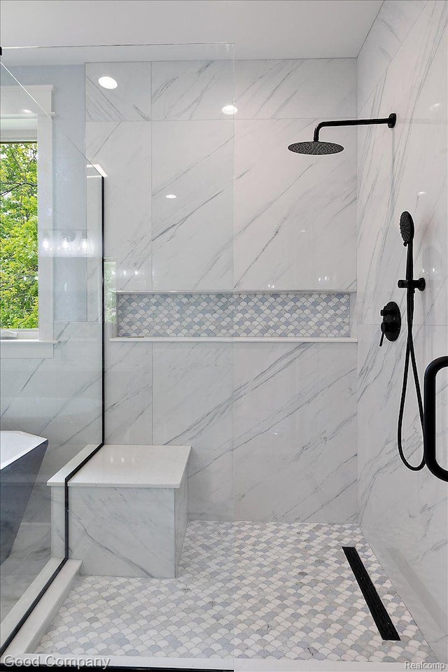 1760 Hamilton Dr, Bloomfield Hills, MI 48302 - full bath featuring a marble finish shower