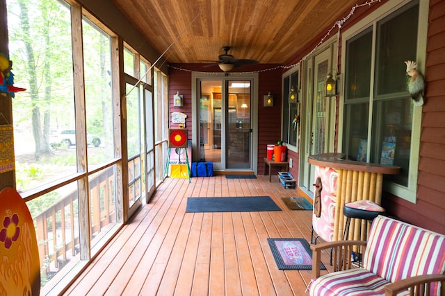 18774 Old Field Rd, New Buffalo, MI 49117 - unfurnished sunroom featuring ceiling fan
