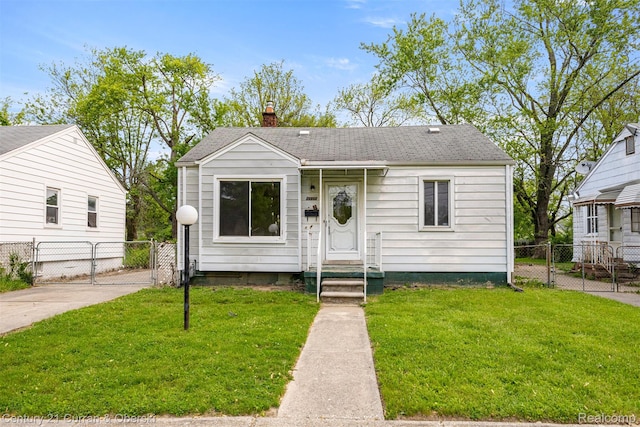 25960 Yale St, Inkster, MI 48141 - view of front of property with a chimney, a gate, and a shingled roof