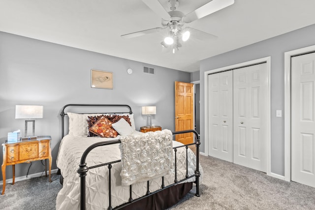 9228 Main St, Canadian Lakes, MI 49346 - bedroom with carpet floors, a closet, baseboards, and a ceiling fan