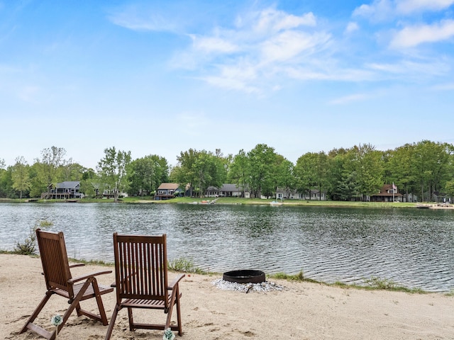 9228 Main St, Canadian Lakes, MI 49346 - water view with a fire pit