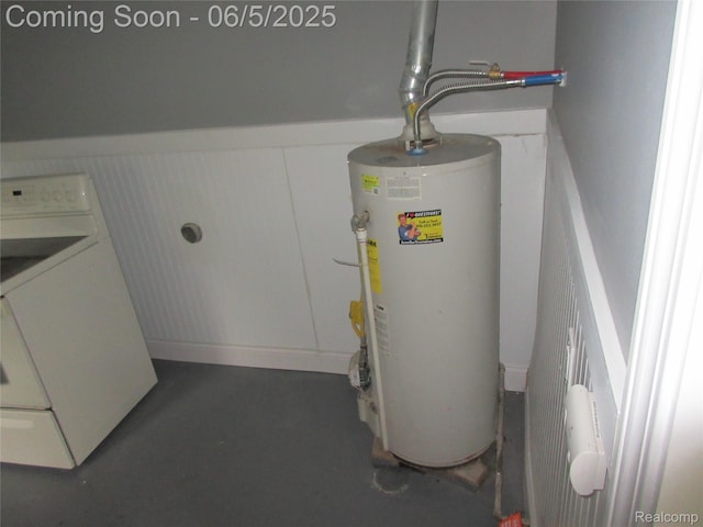 2220 E Bergin Ave, Burton, MI 48529 - utility room with gas water heater and washer / dryer