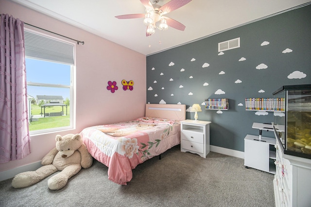 2842 Tall Grass Dr, Grass Lake, MI 49240 - carpeted bedroom featuring a ceiling fan