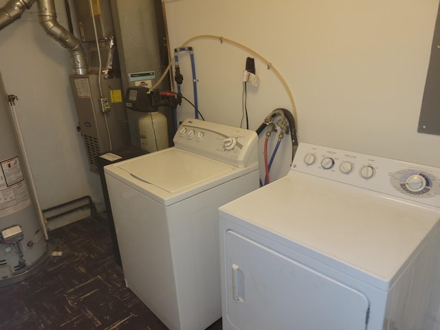 1607 Palmer Ave, Kalamazoo, MI 49001 - washroom featuring independent washer and dryer and gas water heater