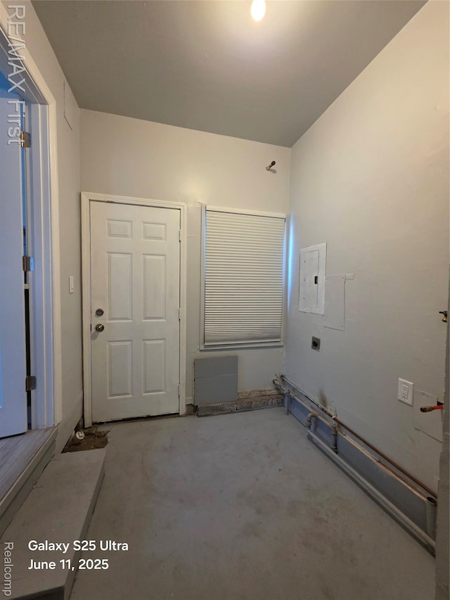 12725 Riverview St, Detroit, MI 48223 - laundry area with electric panel and hookup for an electric dryer