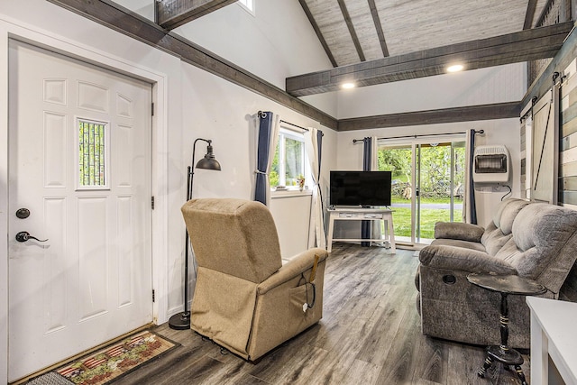 418 W Fargo St, Ionia, MI 48846 - living room featuring wood finished floors and heating unit