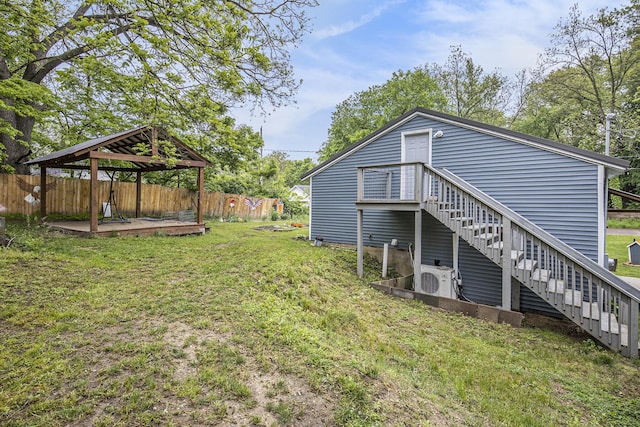 418 W Fargo St, Ionia, MI 48846 - view of yard with a gazebo, stairs, and ac unit