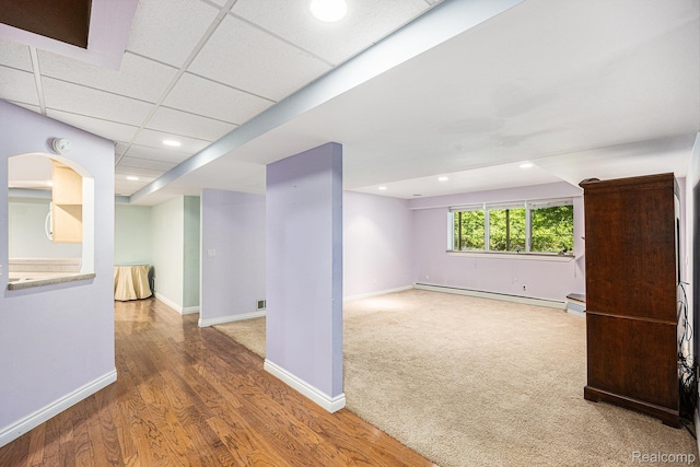785 River Bend Dr, Rochester Hills, MI 48307 - spare room with a baseboard radiator, baseboards, wood finished floors, and recessed lighting