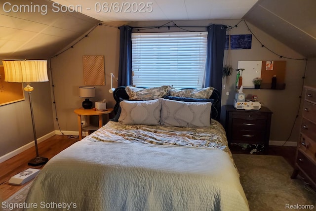 917 N Edison Ave, Royal Oak, MI 48067 - bedroom featuring lofted ceiling, wood finished floors, and baseboards