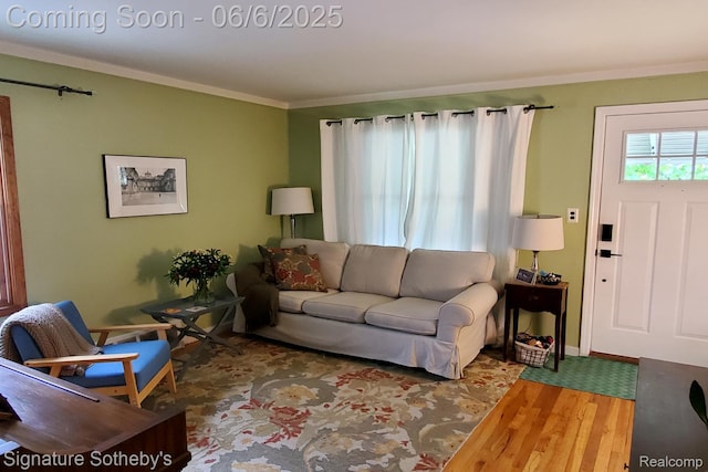 917 N Edison Ave, Royal Oak, MI 48067 - living area with crown molding, wood finished floors, and baseboards