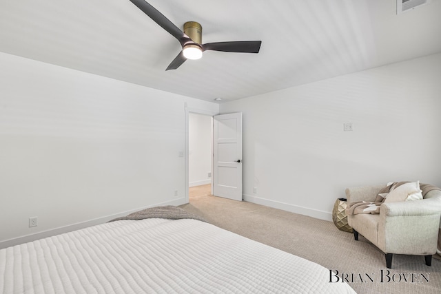 4846 Honeycrisp Dr NE, Rockford, MI 49341 - bedroom with light carpet, baseboards, and ceiling fan