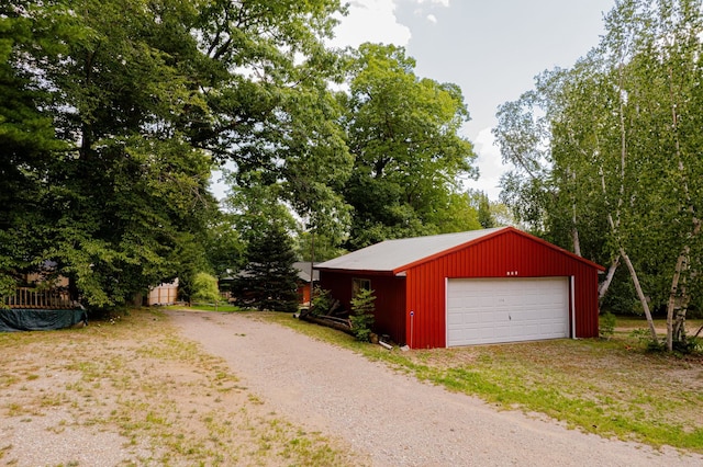 376 Highview Rd, Traverse City, MI 49696 - detached garage featuring view of scattered trees