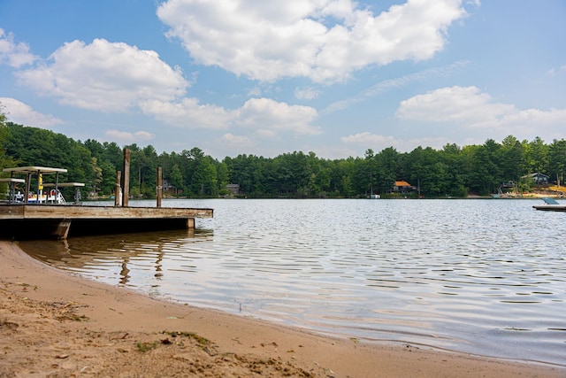 376 Highview Rd, Traverse City, MI 49696 - dock area with a water view and a wooded view