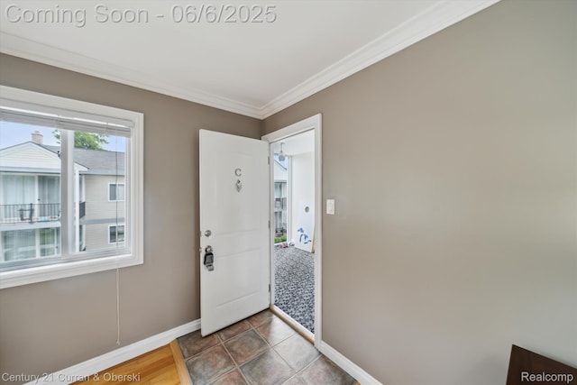 307 N Eton St, Birmingham, MI 48009 - entrance foyer featuring baseboards and ornamental molding