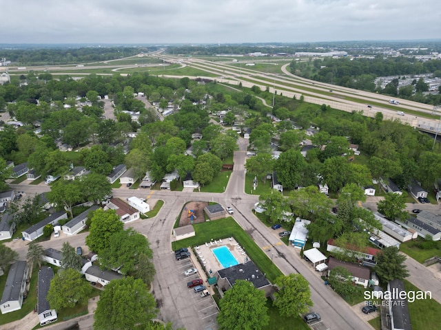 229 Spear St SW, Grand Rapids, MI 49548 - aerial overview of property's location with a pool area