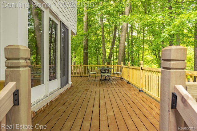 6212 Bromley Ct, West Bloomfield, MI 48322 - wooden terrace with outdoor dining area