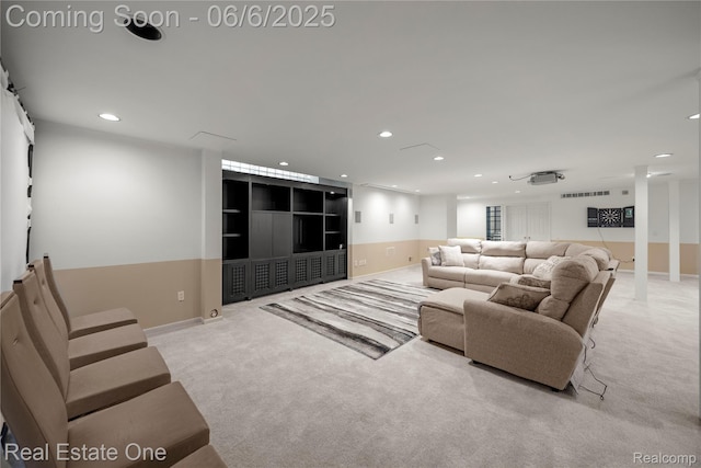 6212 Bromley Ct, West Bloomfield, MI 48322 - living area featuring carpet, recessed lighting, and baseboards