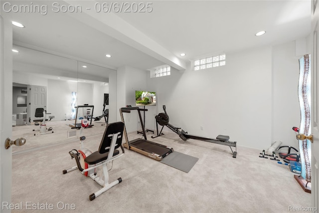 6212 Bromley Ct, West Bloomfield, MI 48322 - exercise area featuring carpet flooring and recessed lighting