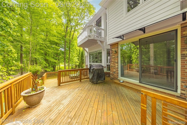 6212 Bromley Ct, West Bloomfield, MI 48322 - wooden terrace featuring grilling area