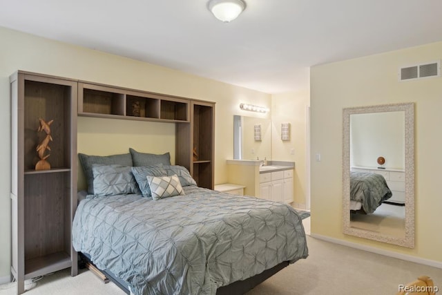 3468 High Hillcrest Dr, Howell, MI 48843 - bedroom featuring light carpet and ensuite bathroom