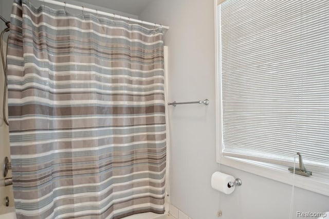 3468 High Hillcrest Dr, Howell, MI 48843 - bathroom with a shower with shower curtain