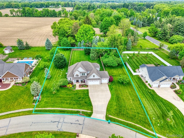 1235 Joann Ln, Williamston, MI 48895 - aerial view of property's location with property parcel outlined