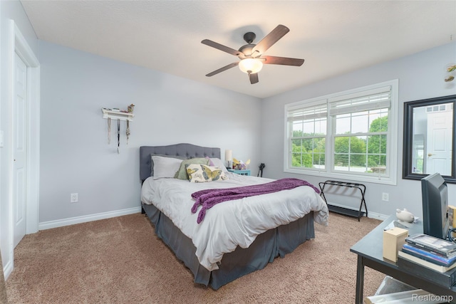 1235 Joann Ln, Williamston, MI 48895 - bedroom featuring carpet, baseboards, and ceiling fan